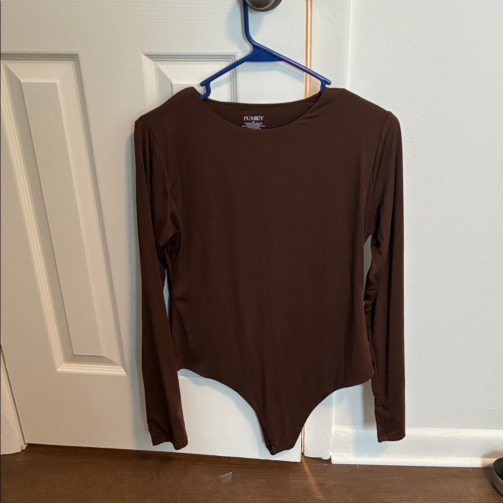 Women's Chocolate Long Sleeve Bodysuit